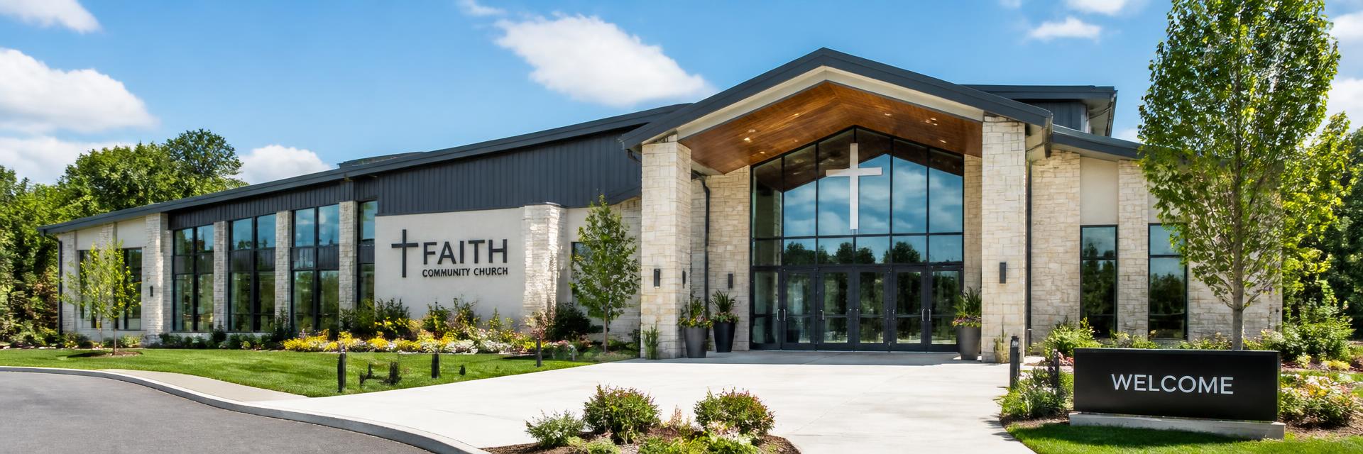 Modern church building available for rent as classroom space