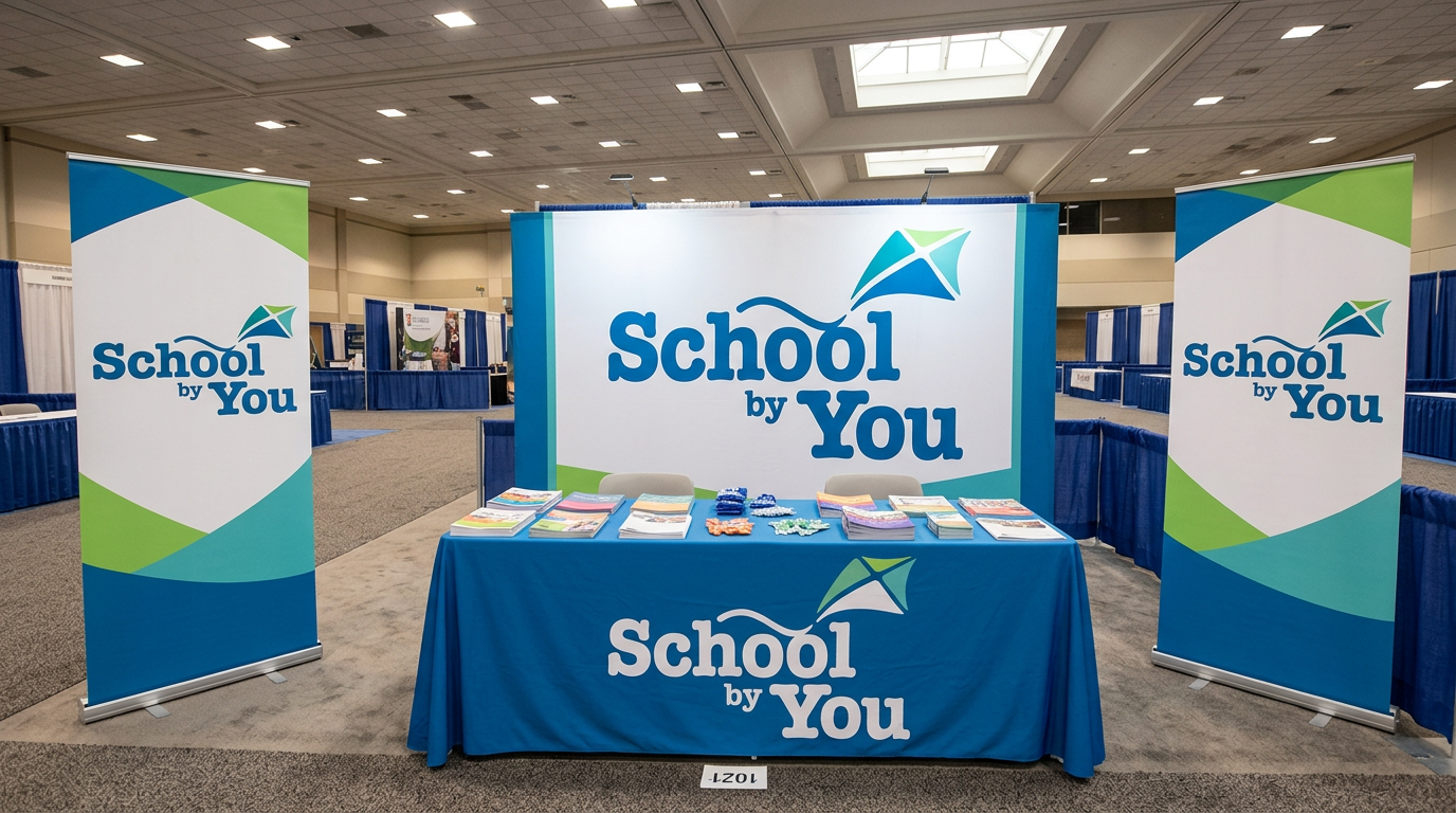 School by You trade show booth at a homeschool education expo