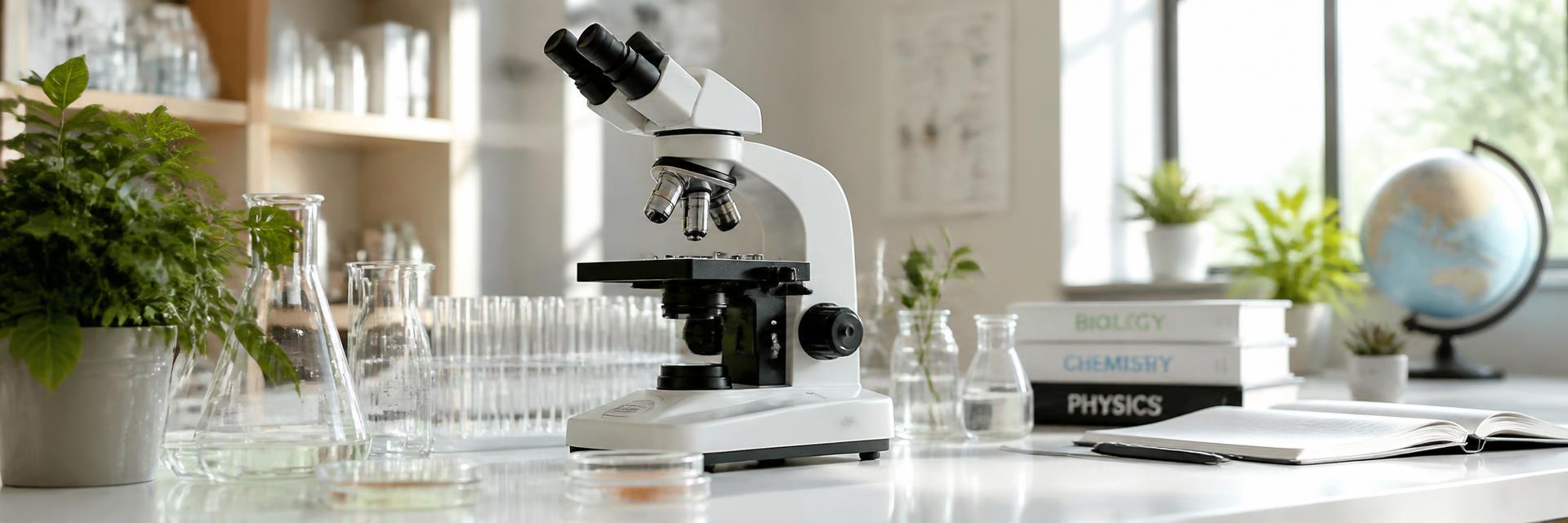 Modern science lab with microscope representing Jill's curated homeschool resource picks