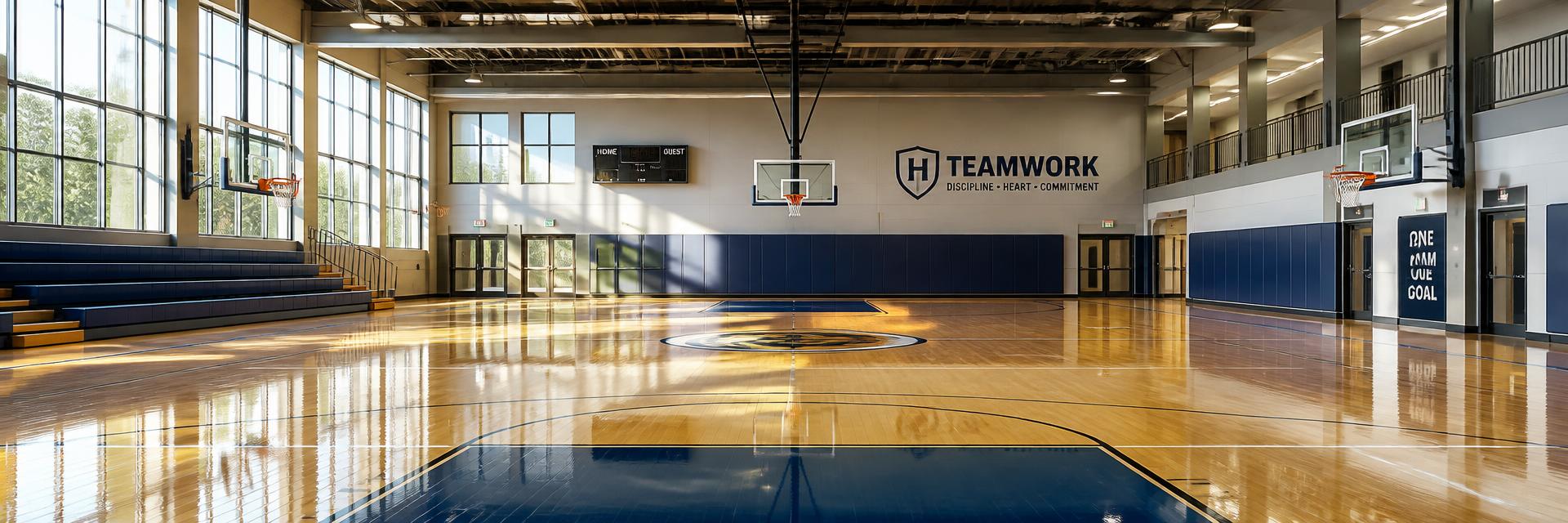 Indoor basketball court for homeschool sports teams